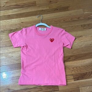 Comme de Garçons Pink Heart Tee Shirt